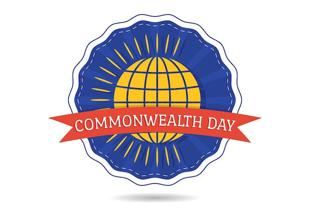 Vettore commonwealth of nations day illustrazione con guida alle attività delle organizzazioni del commonwealth