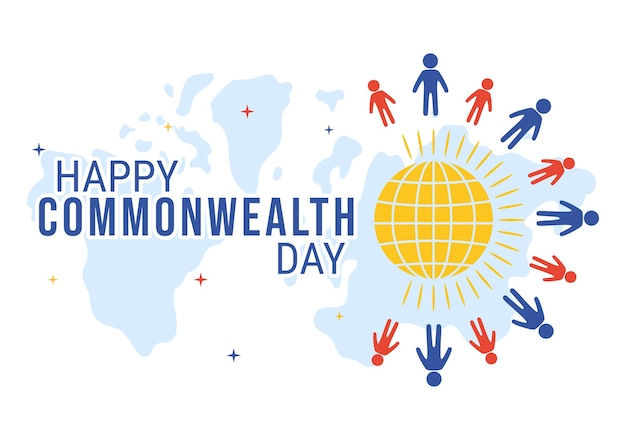 Commonwealth of nations day illustrazione con guida alle attività delle organizzazioni del commonwealth