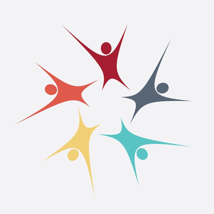 Vector communautair netwerk en sociaal icoon
