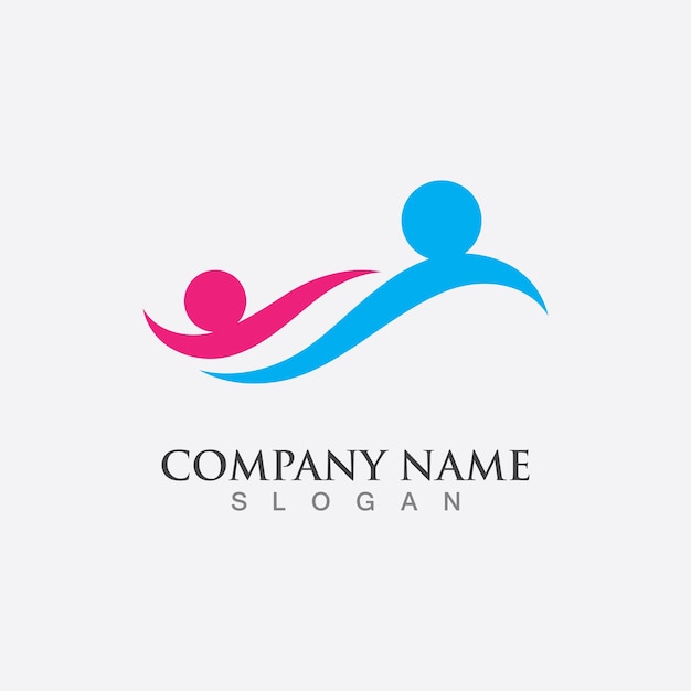 Communautaire zorg en adoptie Logo vector sjabloonpictogram