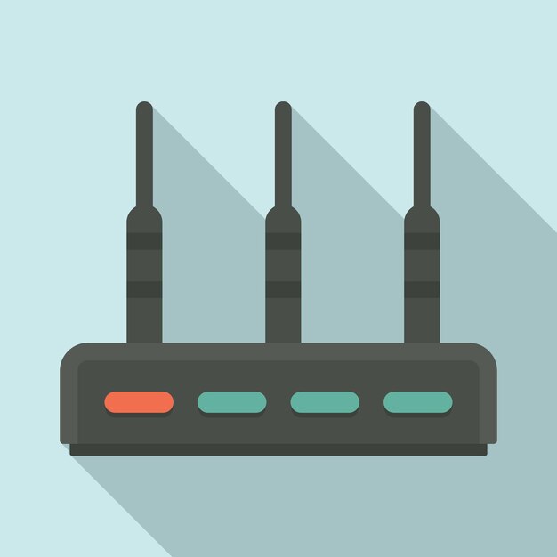 Communicatie router pictogram Vlakke afbeelding van communicatie router vector pictogram voor webdesign