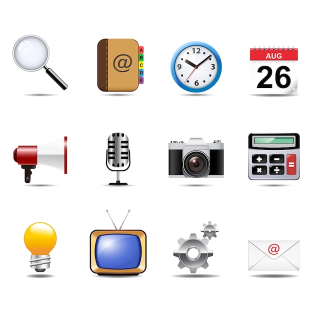 Communicatiekanalen en Social Media icon set