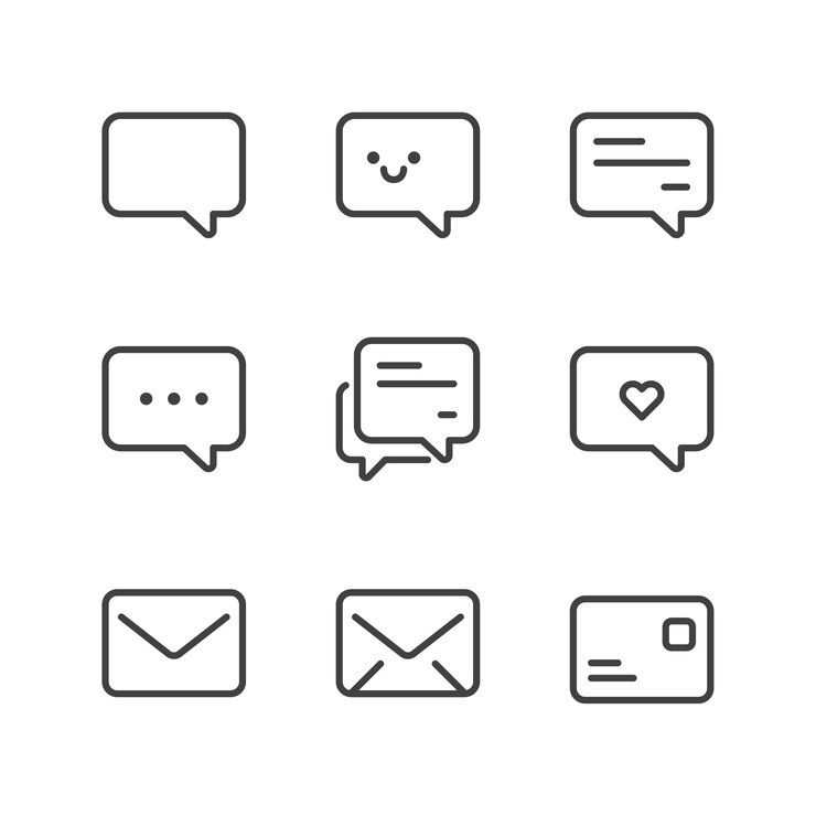 Vector communicatiepictogram verzamelingen instellen