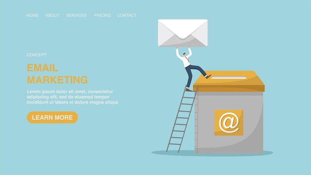 Communication by email information concept sending messages targeting and promotion through mail