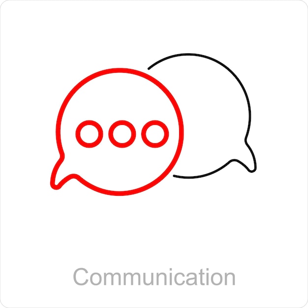 커뮤니케이션 및 채팅 아이콘 개념