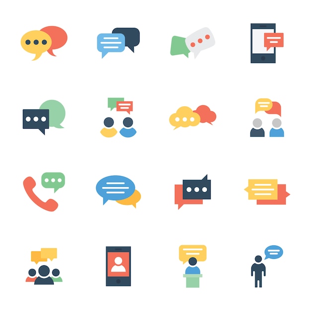 Communication, Chat and Messaging Flat 