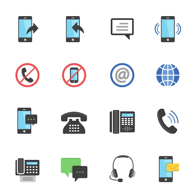 Vector communication color flat icon