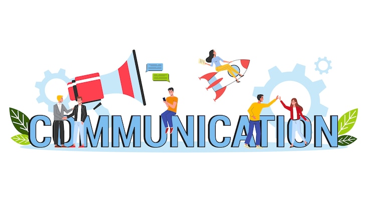 Vector communication concept. connection with people, speak and talk