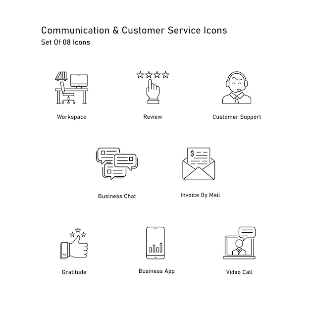 Communication and Customer Service Vector Icon Design