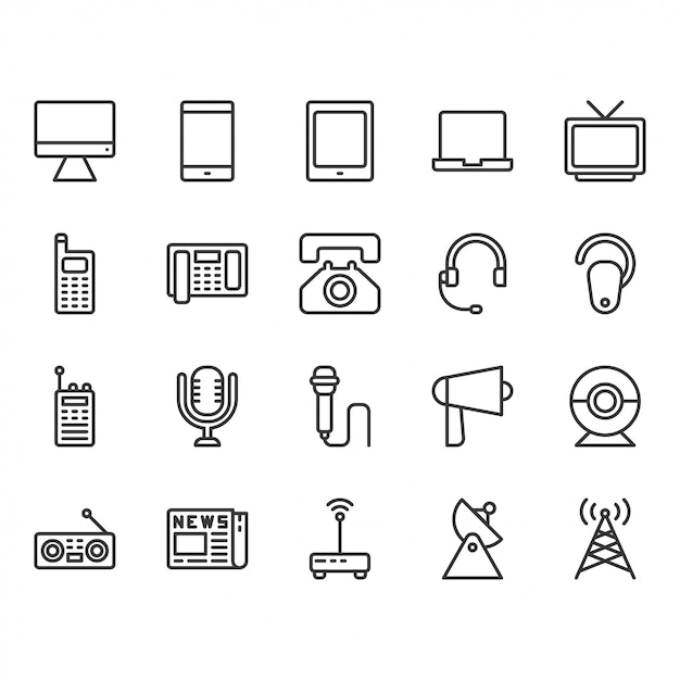 Communication device icon set