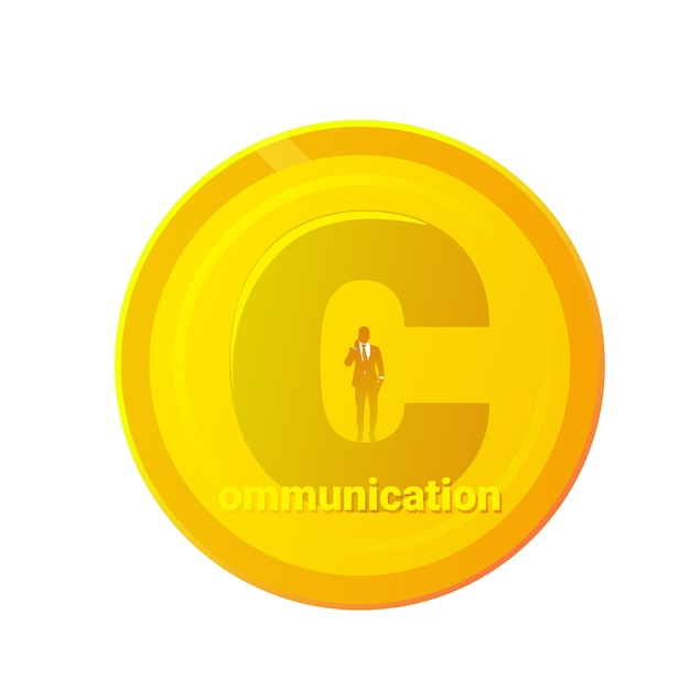 Communication Golden Letter Isolated