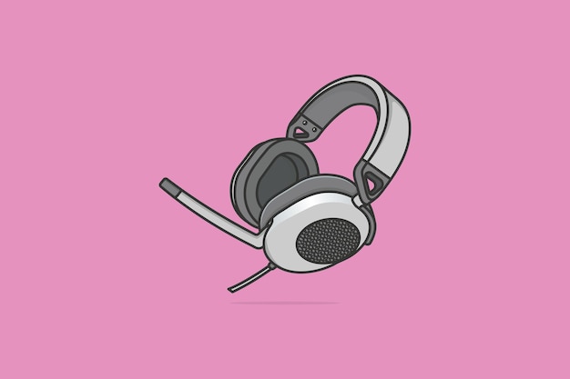 Communication Headphone Device vector illustration technology object icon concept