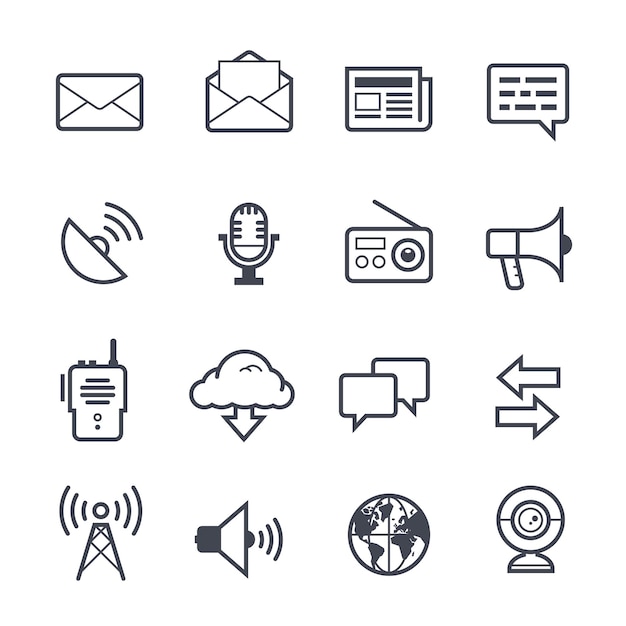 Vector communication icon bold stroke on white background vector illustration