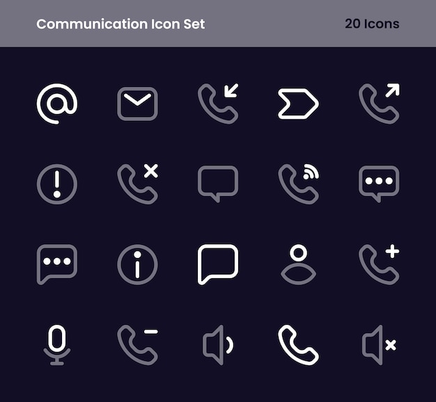 communication icon set