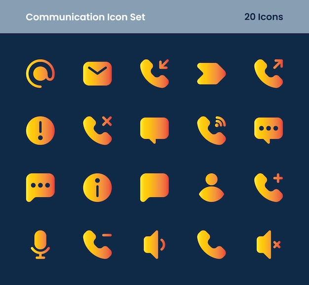 communication icon set