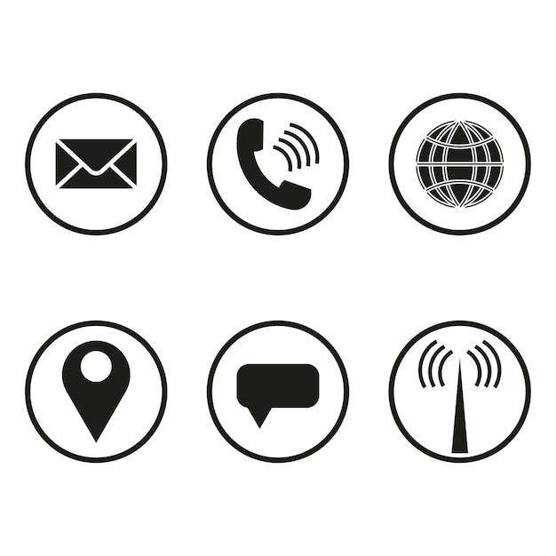 Communication icons. Contact icon set. Vector illustration.