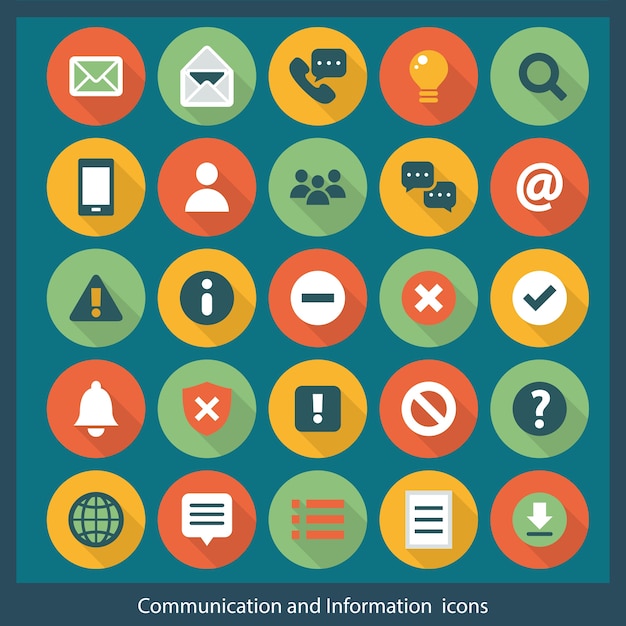 Communication and information icons