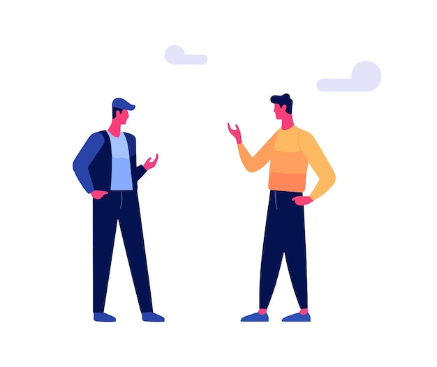 Communication at its best This vector illustration captures two people engaged in a meaningful conversation