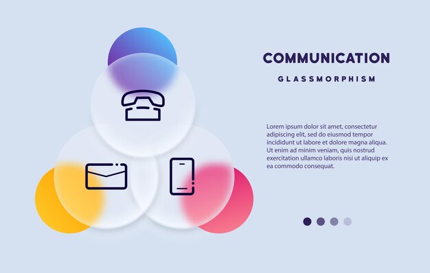 Communication line icons. contact us icon. vector for business card and website. glassmorphism style.