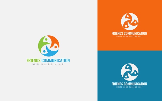 Vector communication logo design for social media app