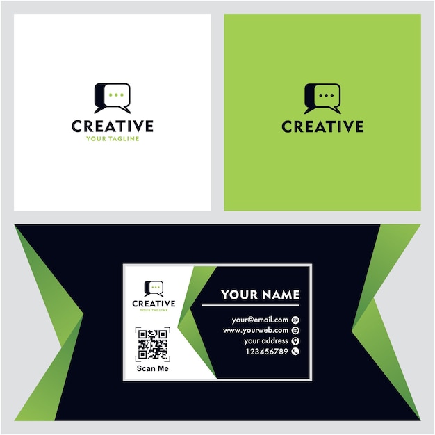 communication message logo and id card