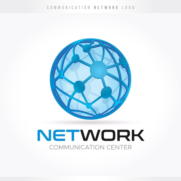Vettore logo di comunicazione e rete