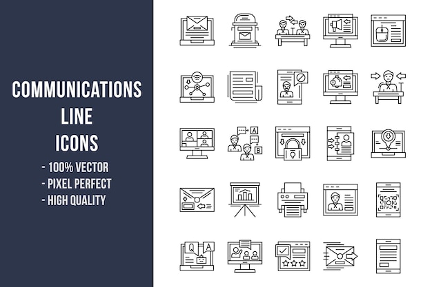 Communications Line Icons