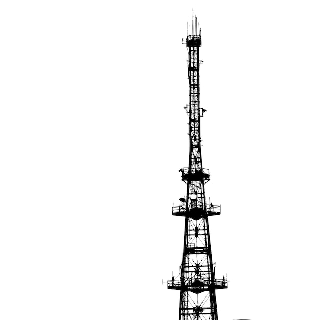 Communications tower for tv and mobile phone signals Vector illustration