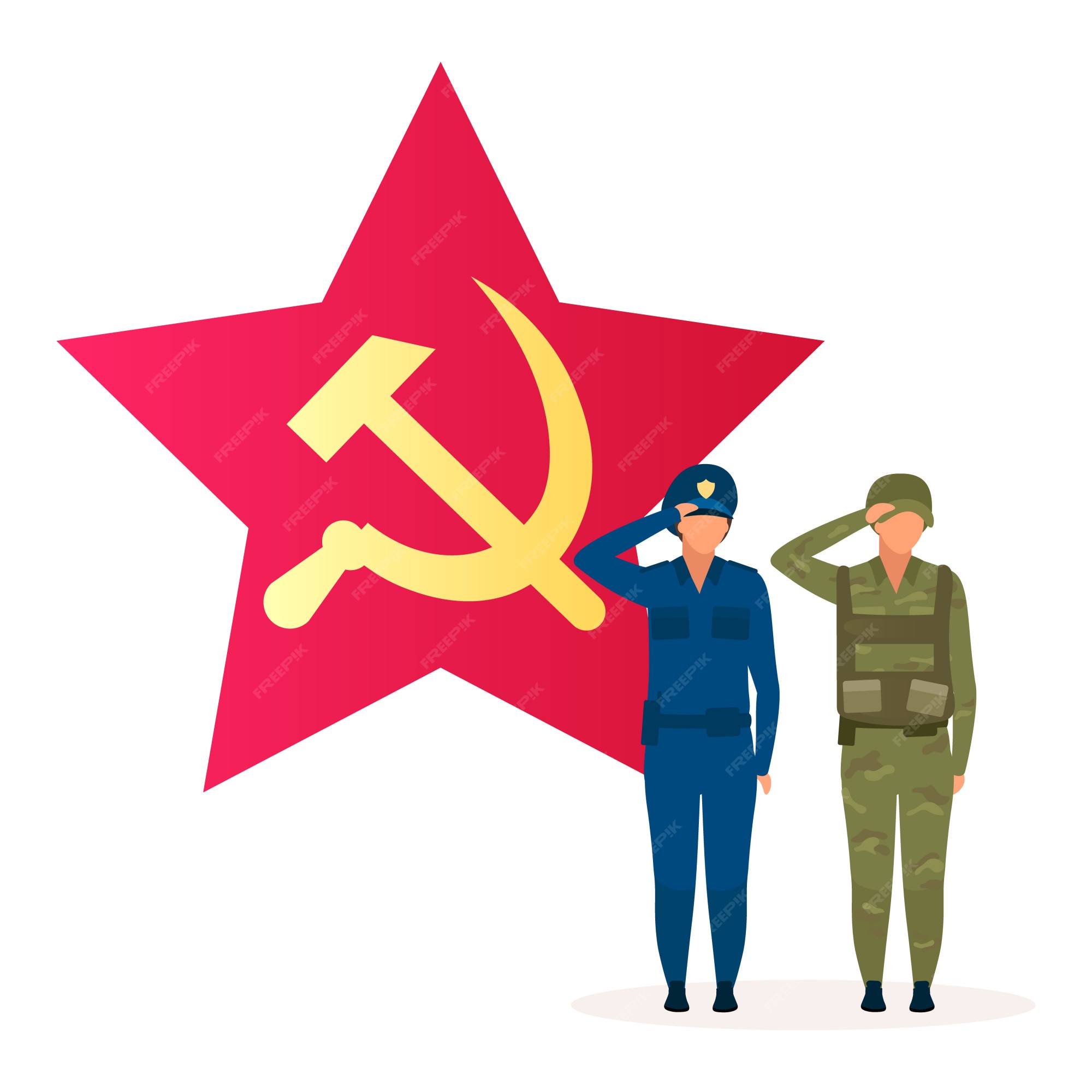 Premium Vector | Communism political system metaphor flat illustration.  marxism ideology. soviet union system. common ownership and absence of  classes. form of government. socialist cartoon characters