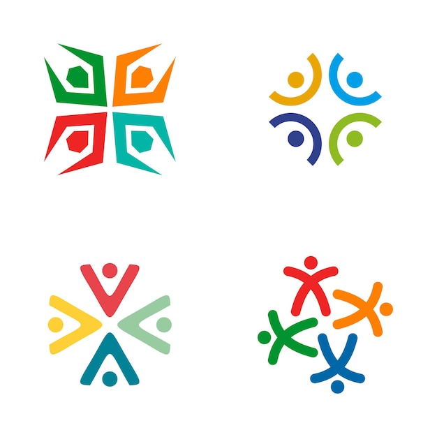 Community adoption care teamwork logo design
