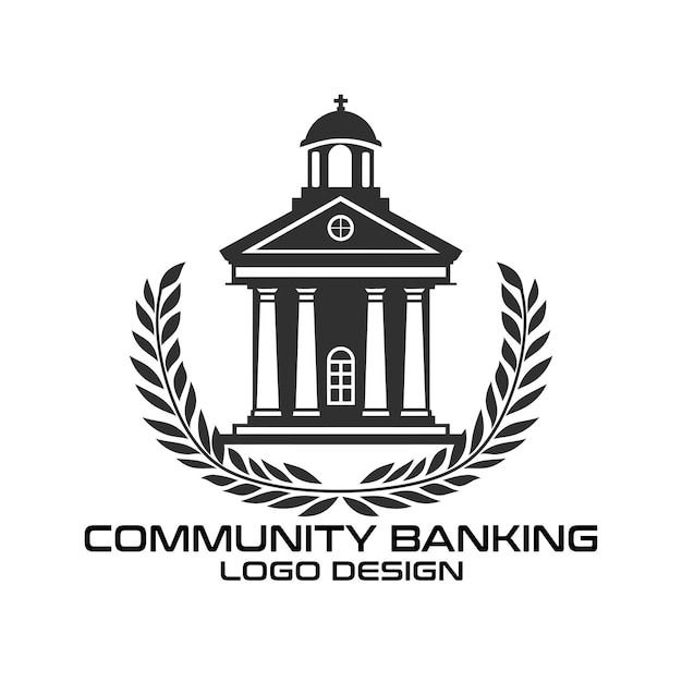 Вектор Дизайн логотипа community banking vector