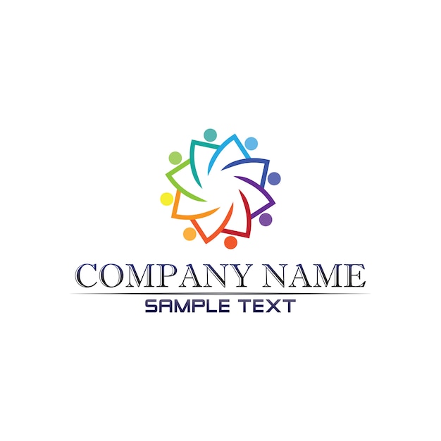 Community Care Logo People In Circle Vector Concept