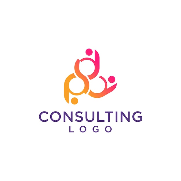 Вектор Образец логотипа общественной помощи векторный консалтинговый логотип для бизнеса