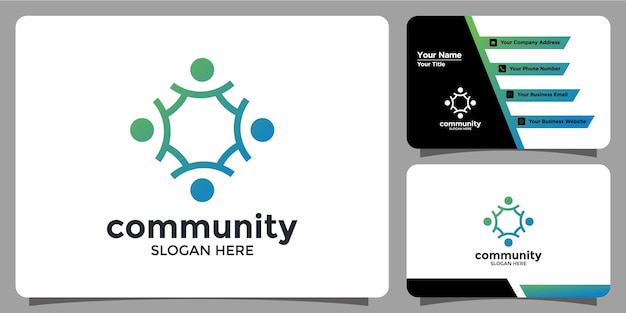 Community design logo with business card