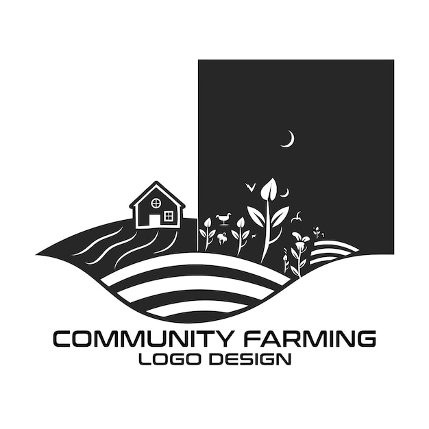 Vector community farming vector logo design