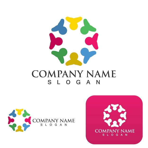 Community group logo network and social icon vector