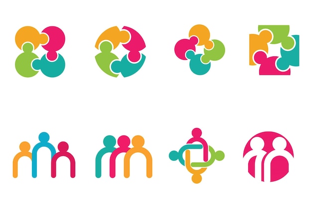 Community group logo network and social icon vector