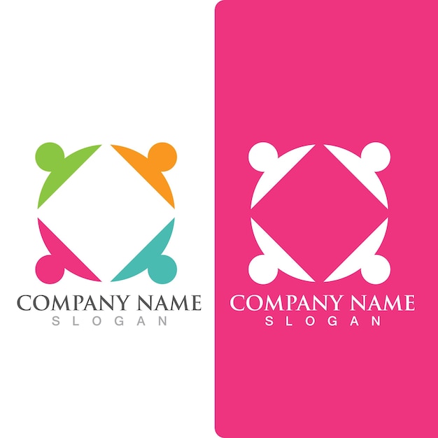 Vettore rete del logo del gruppo della comunità e vettore di icone sociali