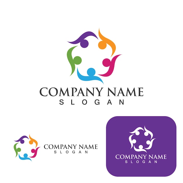 Community group logo network and social icon vector