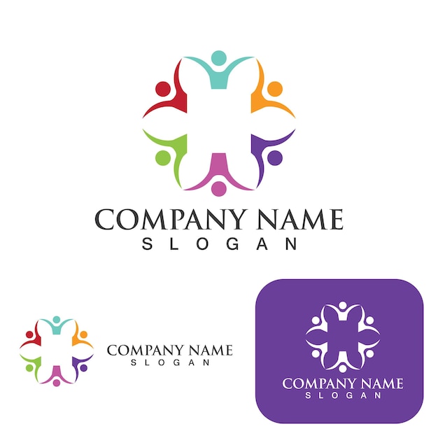 Community group logo network and social icon vector