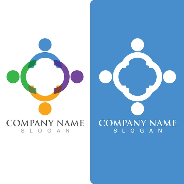 Rete del logo del gruppo della comunità e icona sociale