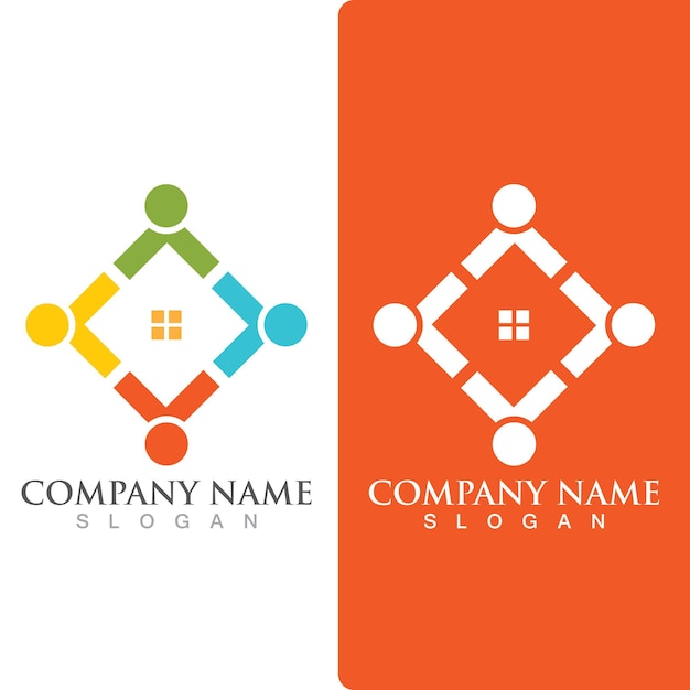 Community group logo network and social icon