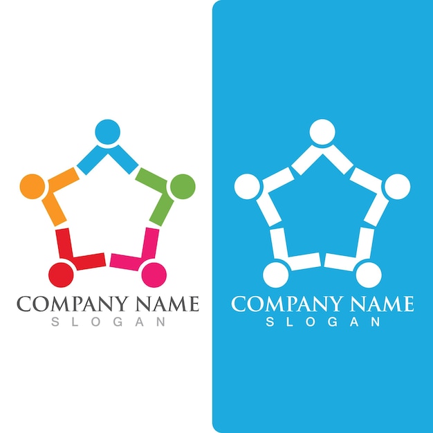 Rete del logo del gruppo della comunità e icona sociale