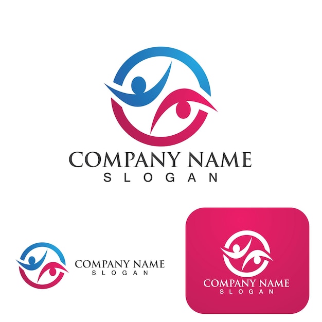 Community group logo network and social icon