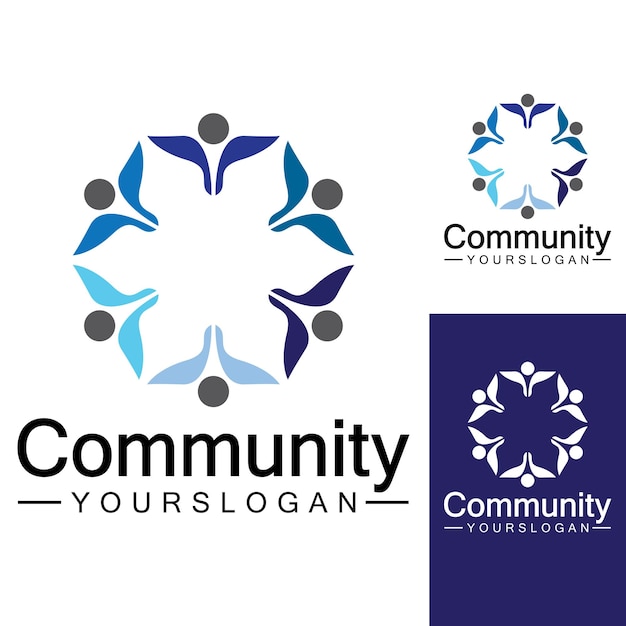 Community Logo Design Template for Teams or Groupsnetwork and social icon design