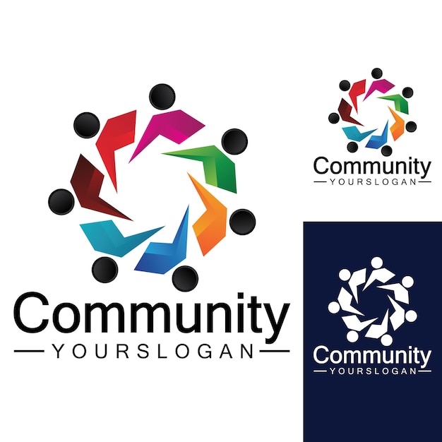 Community Logo Design Template for Teams or Groupsnetwork and social icon design