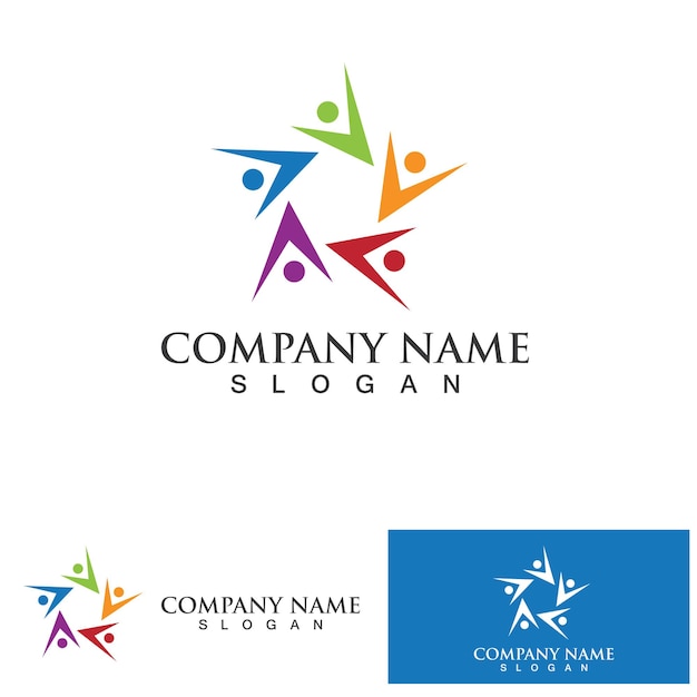 Community logo design template for teams or groupsnetwork and social icon design