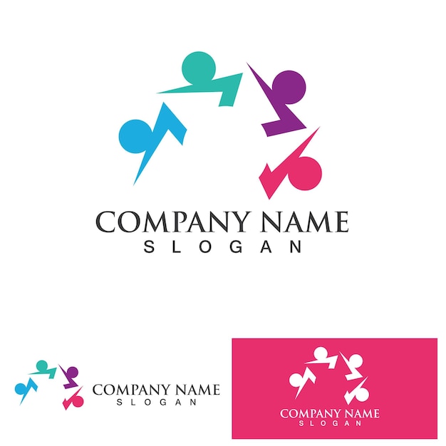 Community Logo Design Template for Teams or Groupsnetwork and social icon design