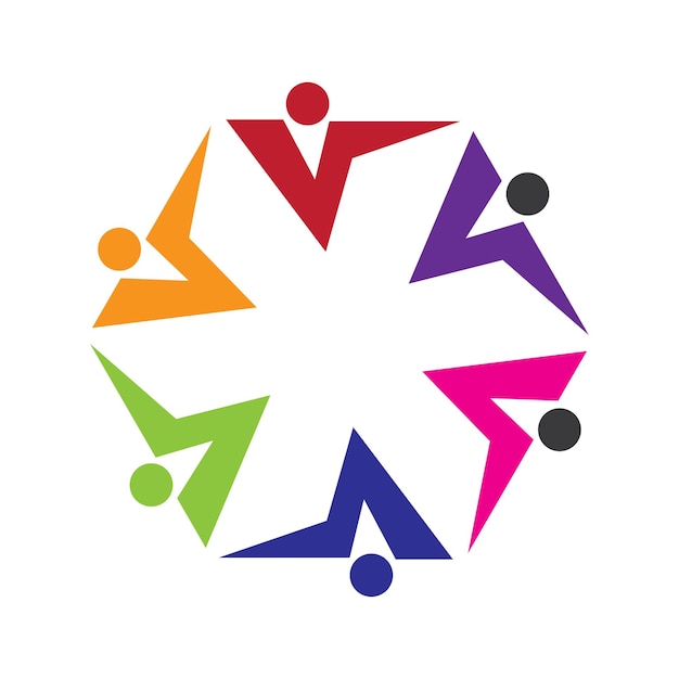 Vettore modello di progettazione del logo della comunità per teams o groupsnetwork e design di icone sociali