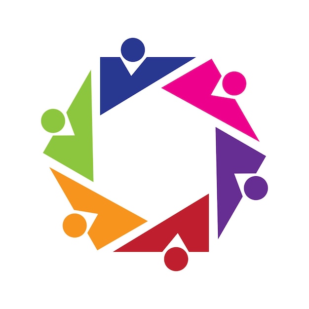 Modello di progettazione del logo della comunità per teams o groupsnetwork e design di icone sociali
